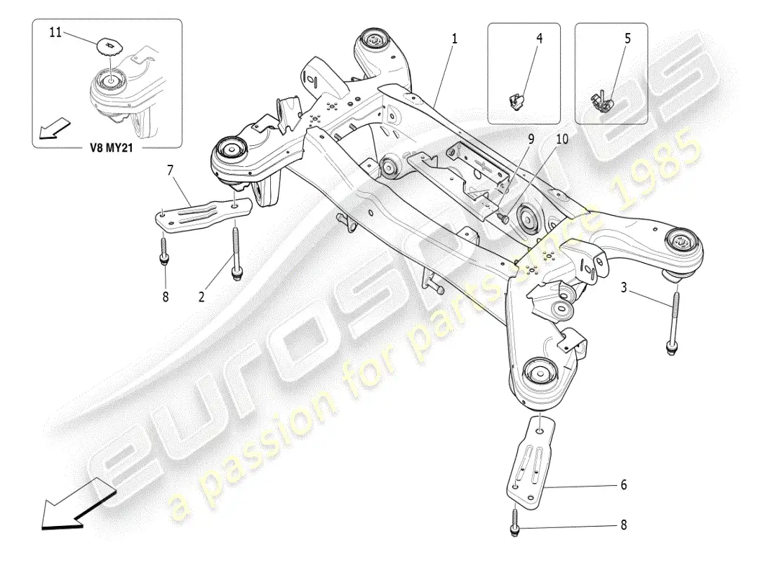 maserati ghibli (2019) rear chassis parts diagram