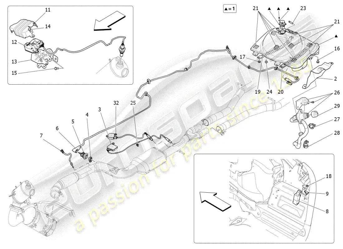 maserati ghibli (2019) adblue system parts diagram