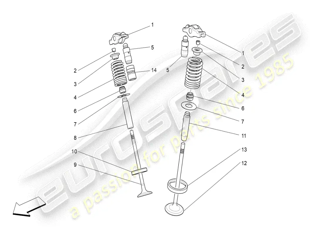 maserati ghibli (2021) valves parts diagram