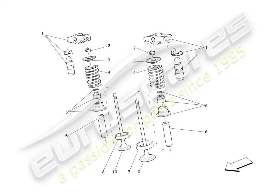 maserati levante (2017) valves parts diagram