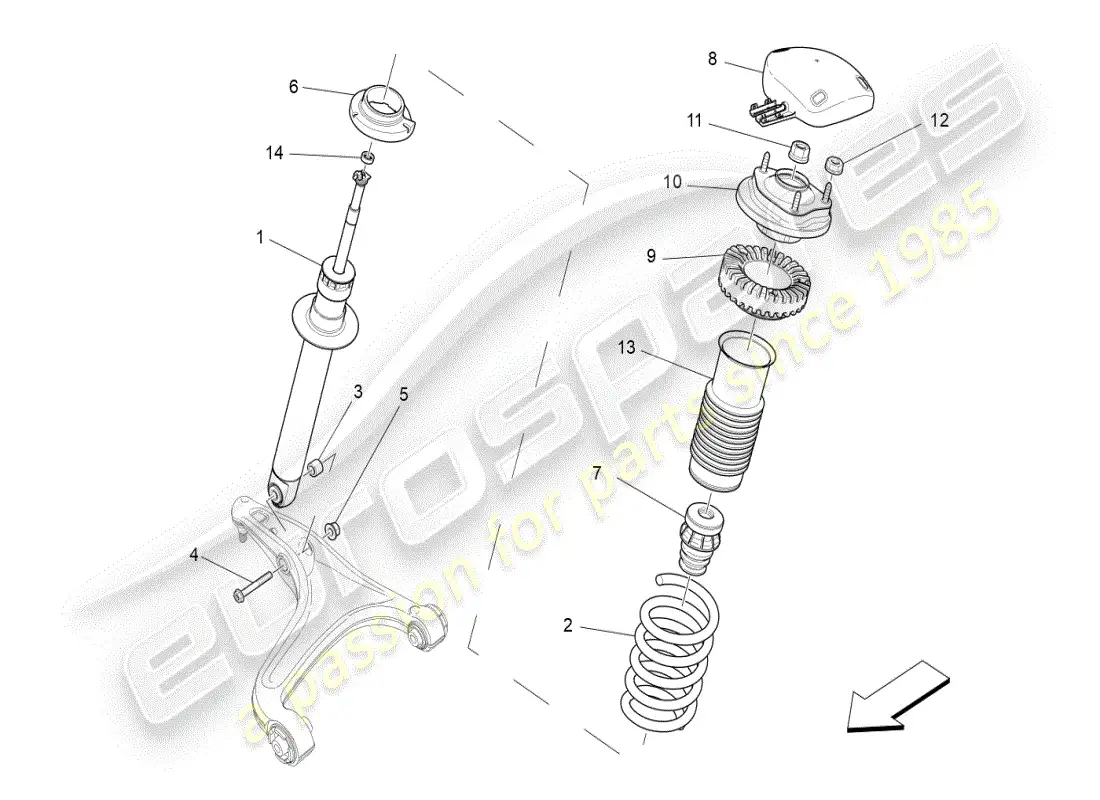 maserati ghibli (2020) front shock absorber devices parts diagram