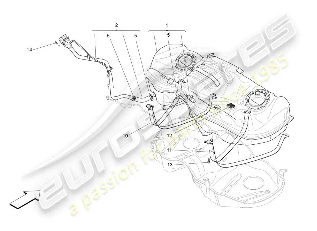 maserati levante (2017) fuel tank parts diagram