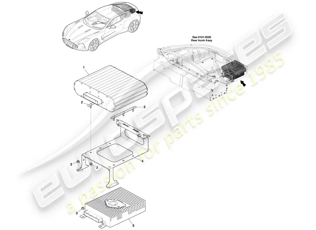 aston martin one-77 (2011) amplifier parts diagram