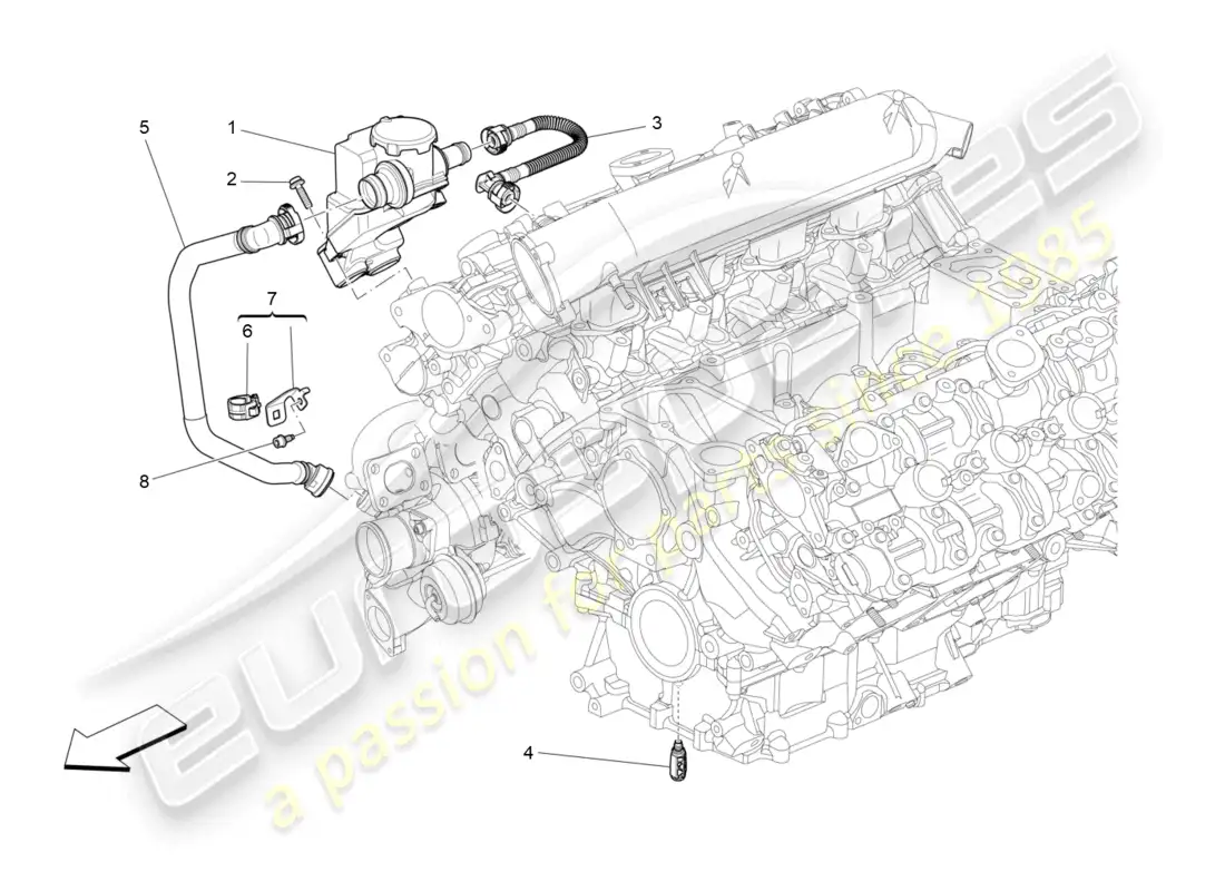 maserati levante gts (2020) oil vapour recirculation system parts diagram