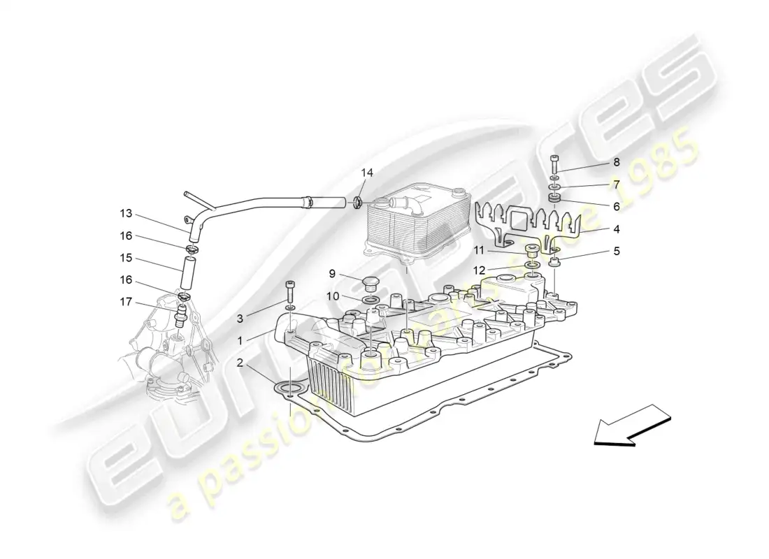 maserati grancabrio mc (2013) heat exchanger parts diagram