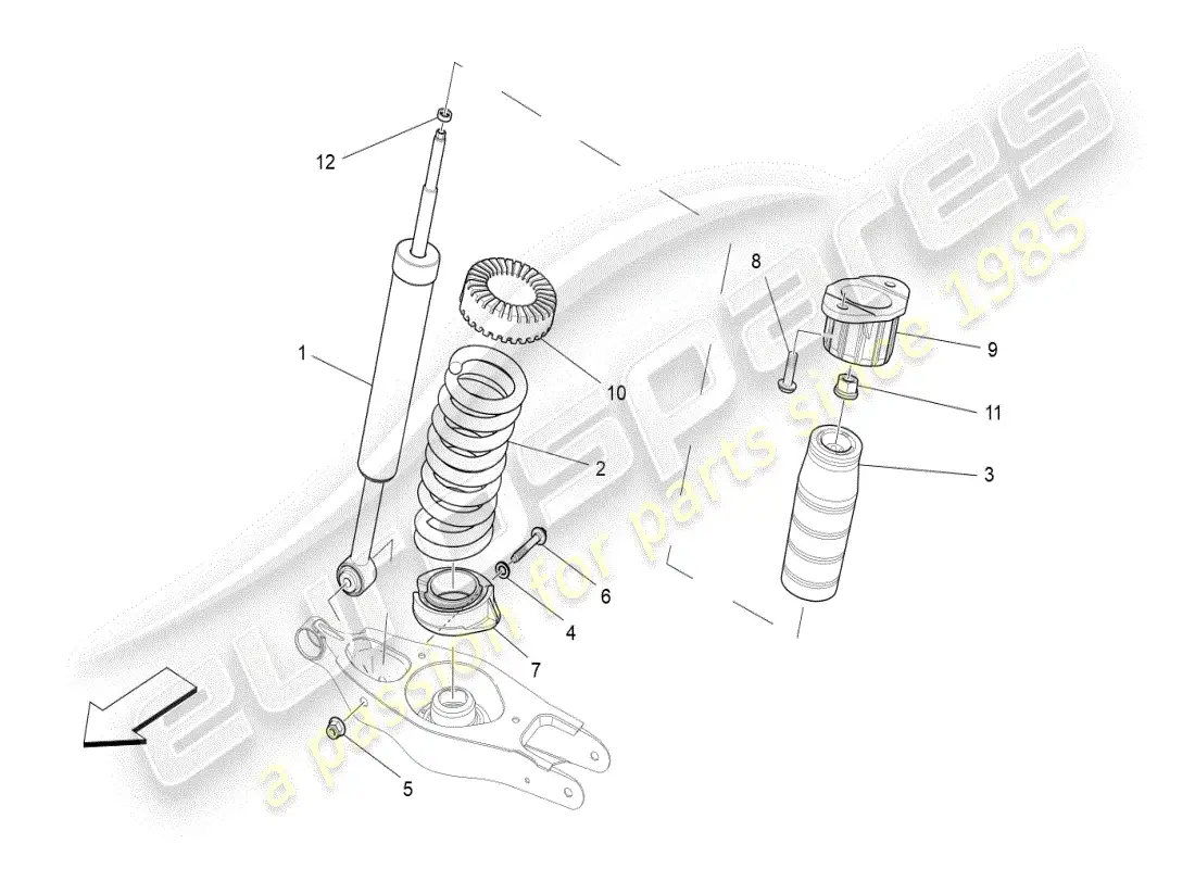 maserati ghibli (2019) rear shock absorber devices parts diagram