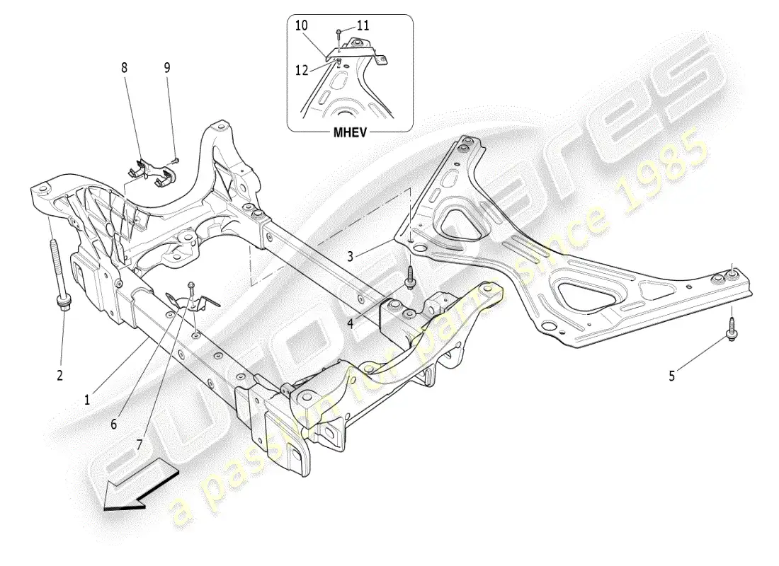maserati ghibli (2020) front underchassis parts diagram