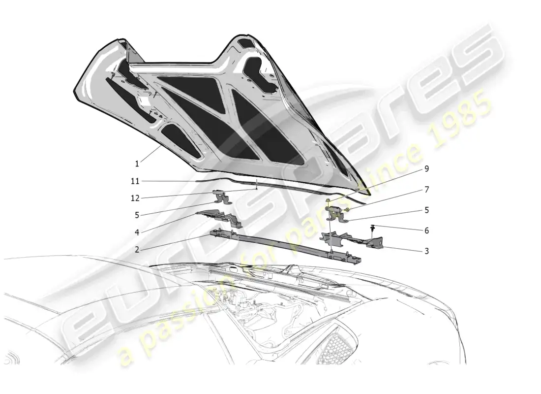maserati mc20 cielo (2023) electrical capote: covers parts diagram
