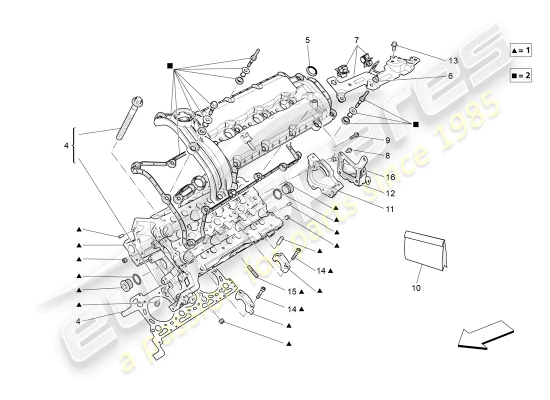 maserati levante (2017) lh cylinder head parts diagram