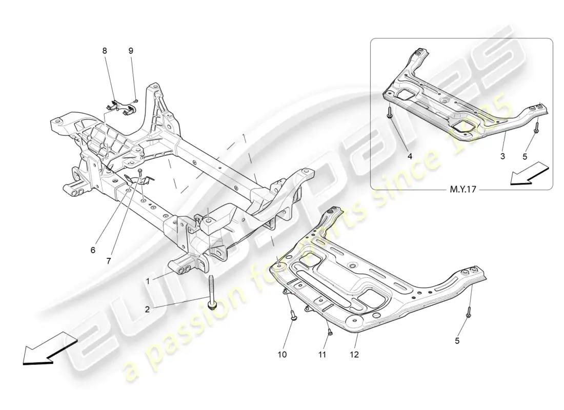 maserati levante (2020) front underchassis parts diagram