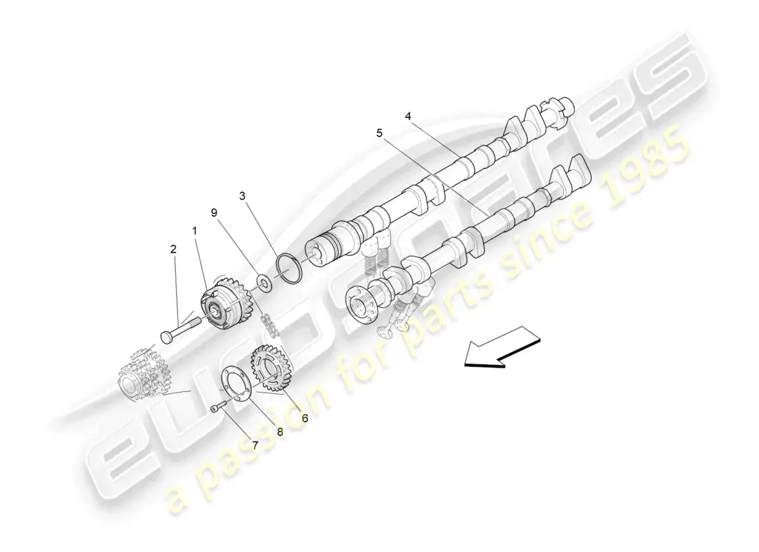maserati grancabrio mc (2013) lh cylinder head camshafts parts diagram