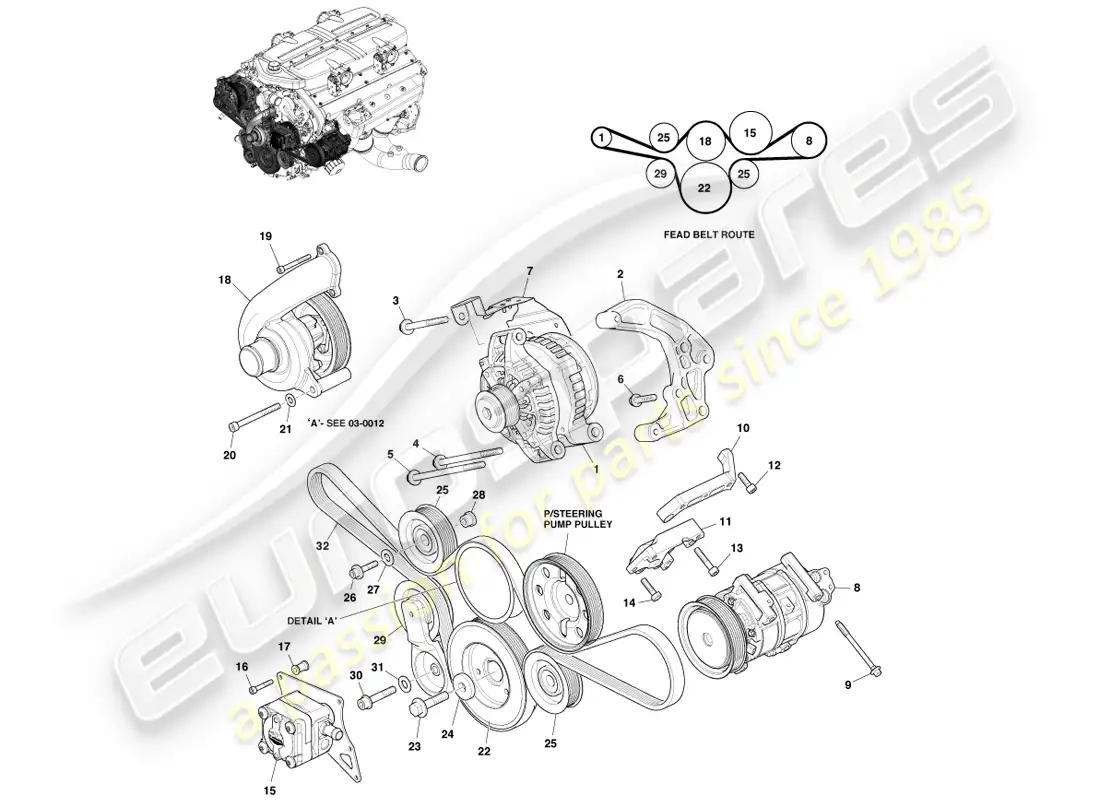 aston martin one-77 (2011) accessory drive parts diagram