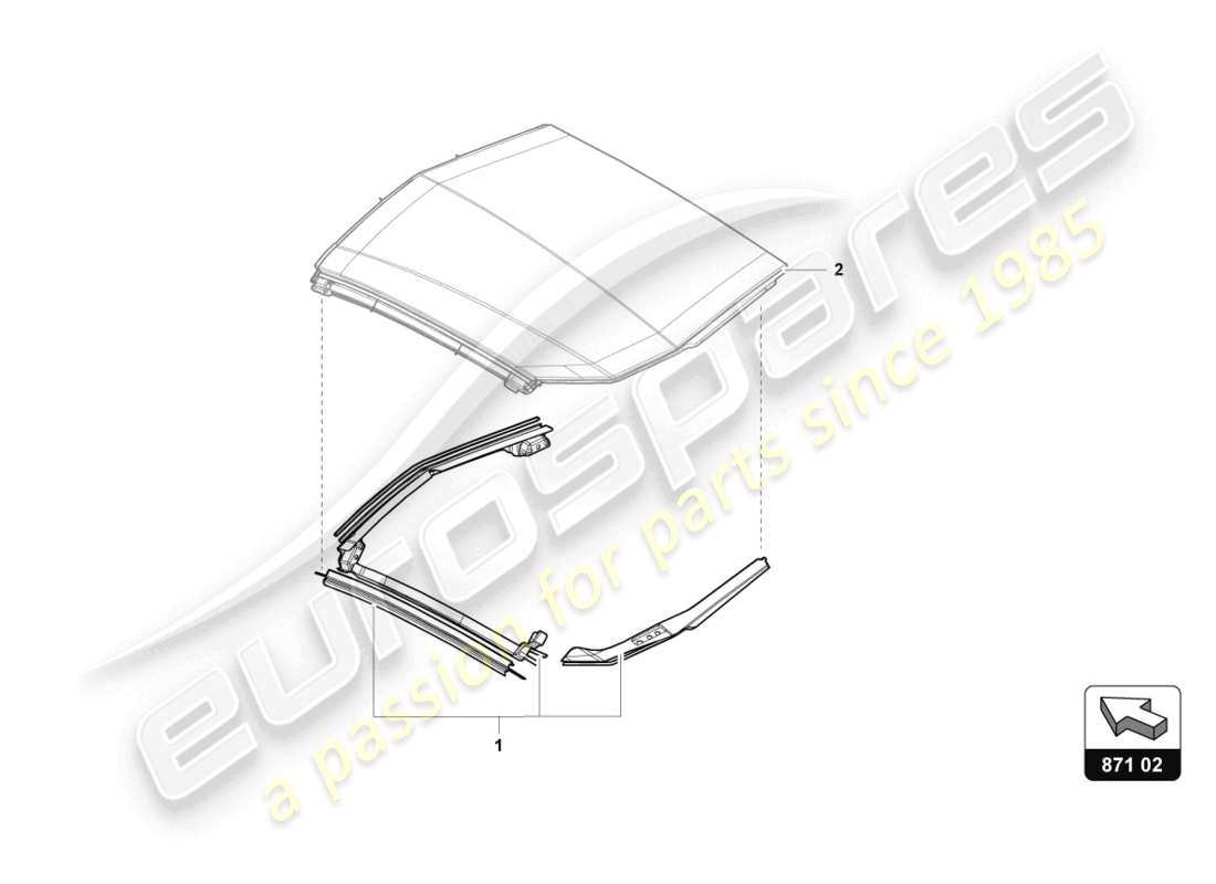 lamborghini lp770-4 svj roadster (2021) gasket set for roof rack part diagram