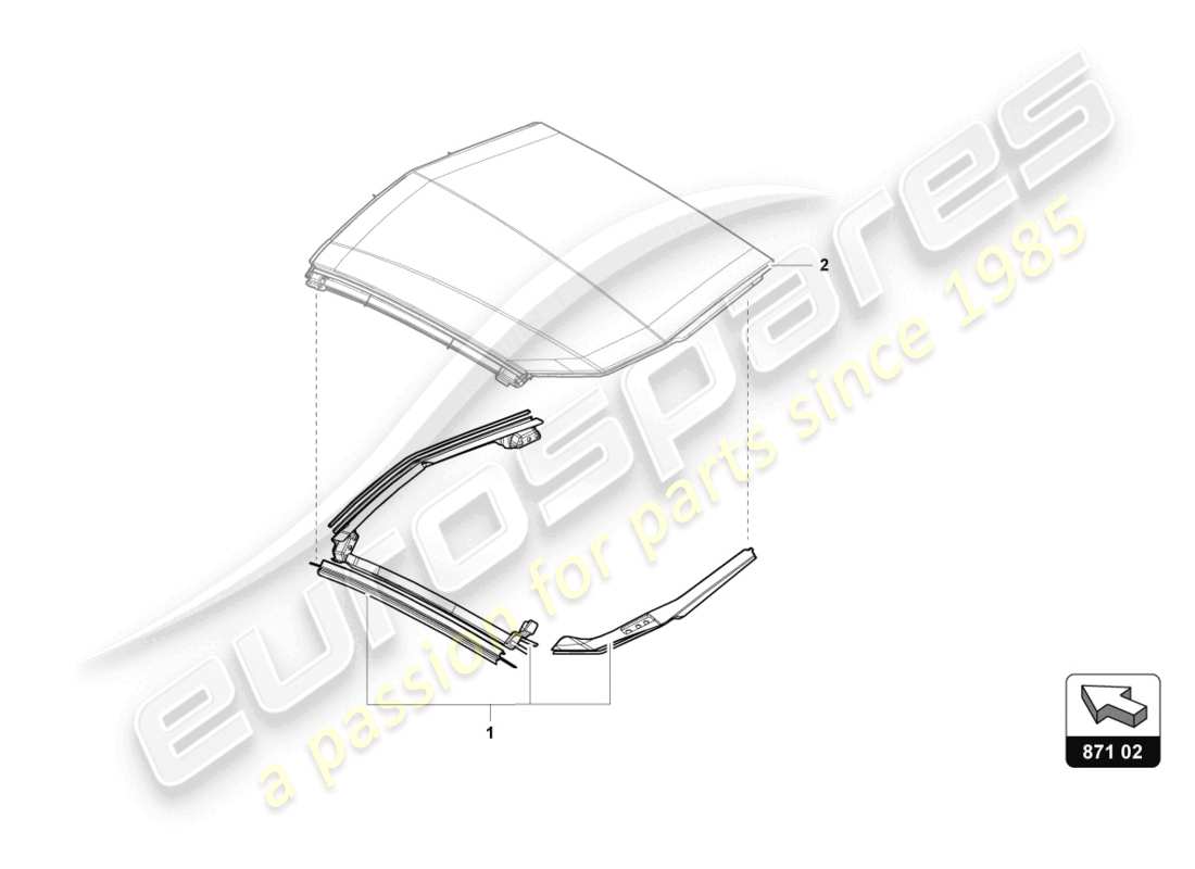 lamborghini lp770-4 svj roadster (2021) gasket set for roof rack part diagram