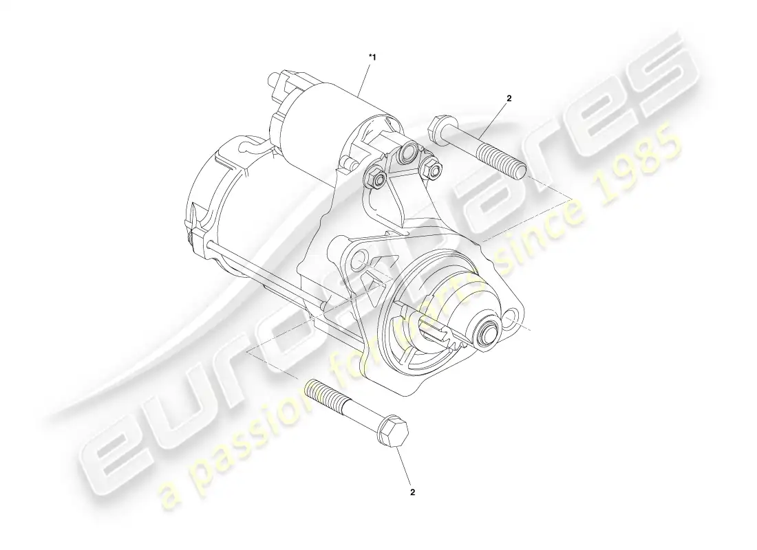 aston martin cygnet (2012) starter motor parts diagram