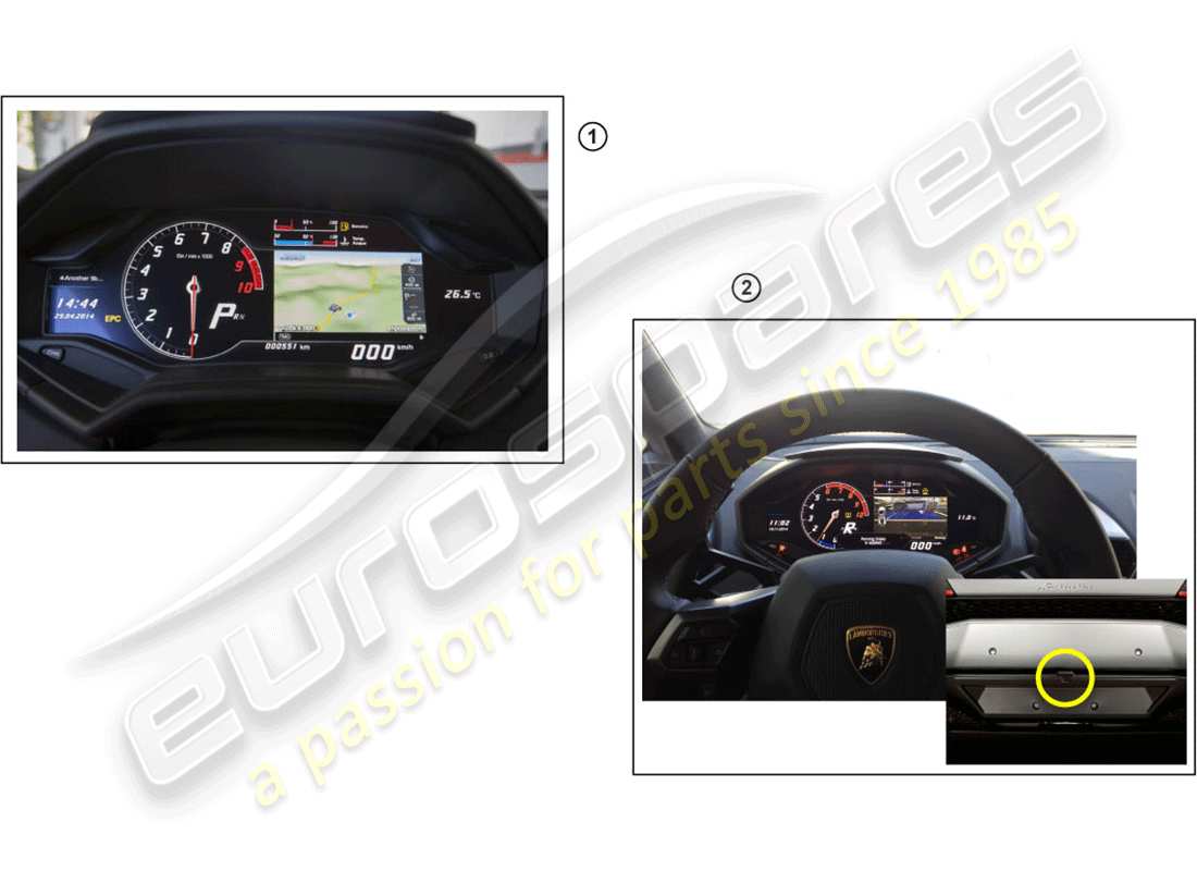 lamborghini huracan lp580-2 spyder (accessories) retrofit kit for dynamic navigation parts diagram