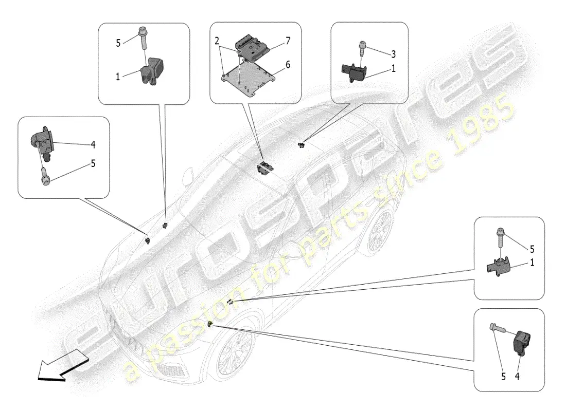 maserati grecale modena (2023) electronic control (suspension) parts diagram