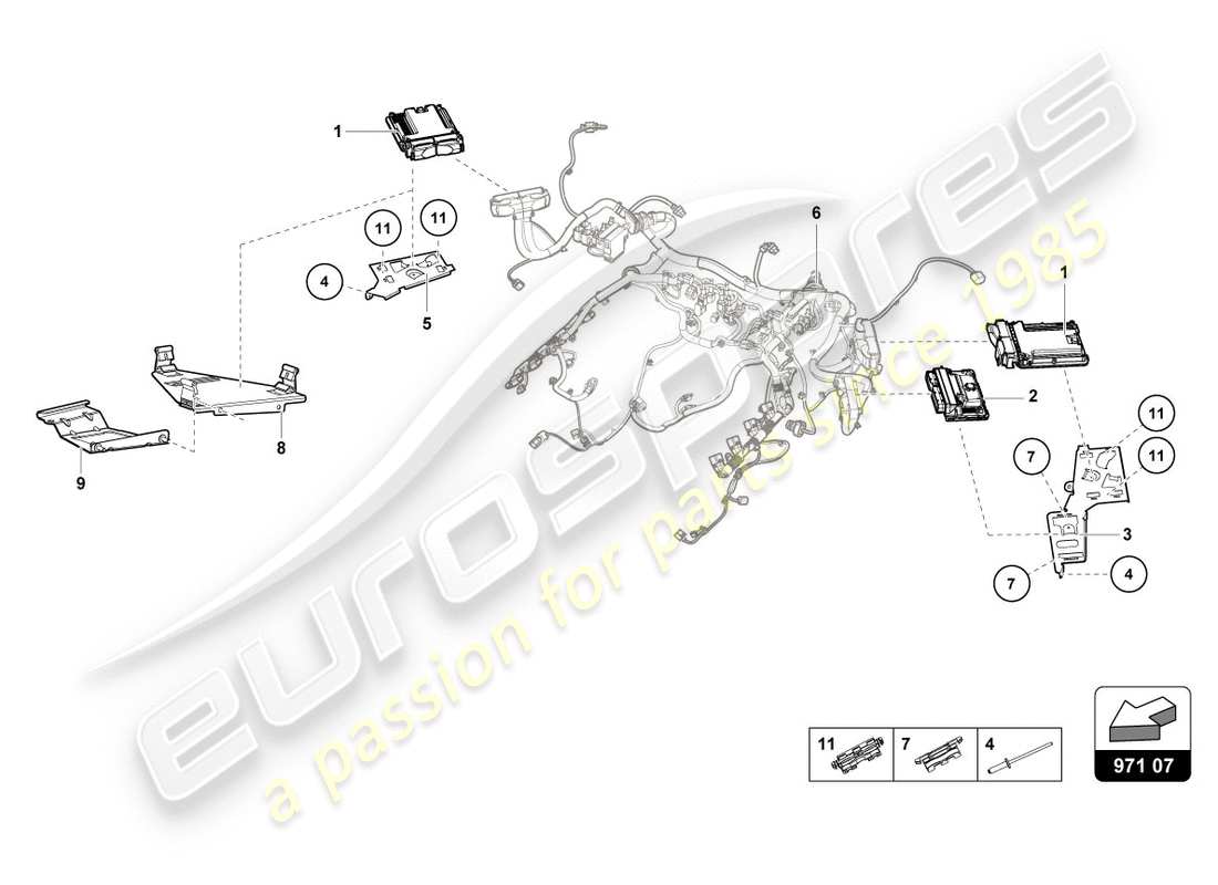 lamborghini lp580-2 coupe (2019) engine control unit part diagram