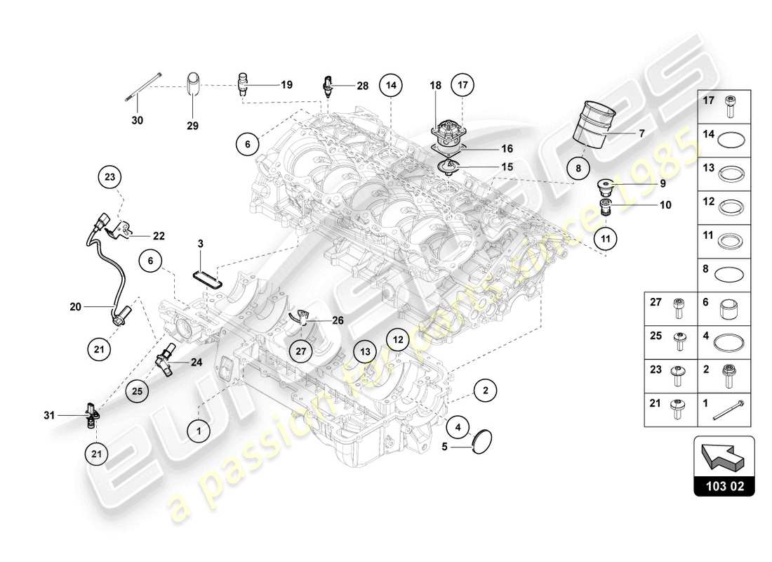 lamborghini 2015 (lp700-4 roadster) oil sump part diagram