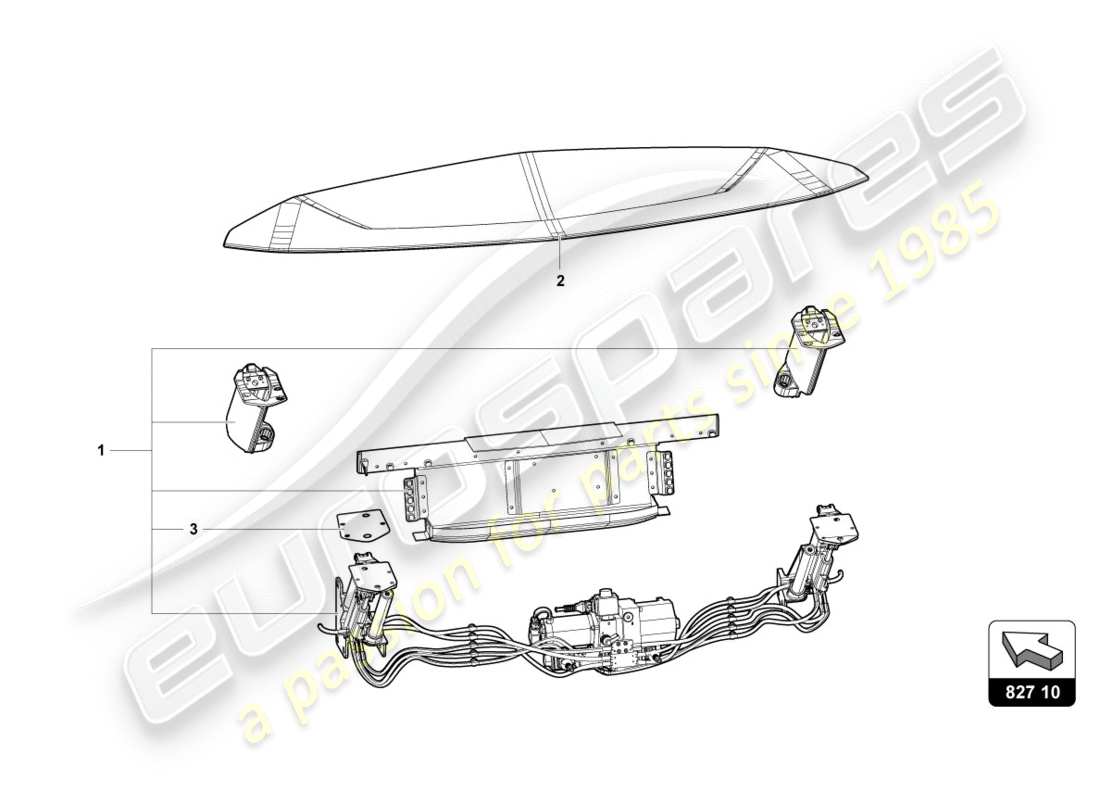 lamborghini centenario roadster (2017) rear spoiler parts diagram