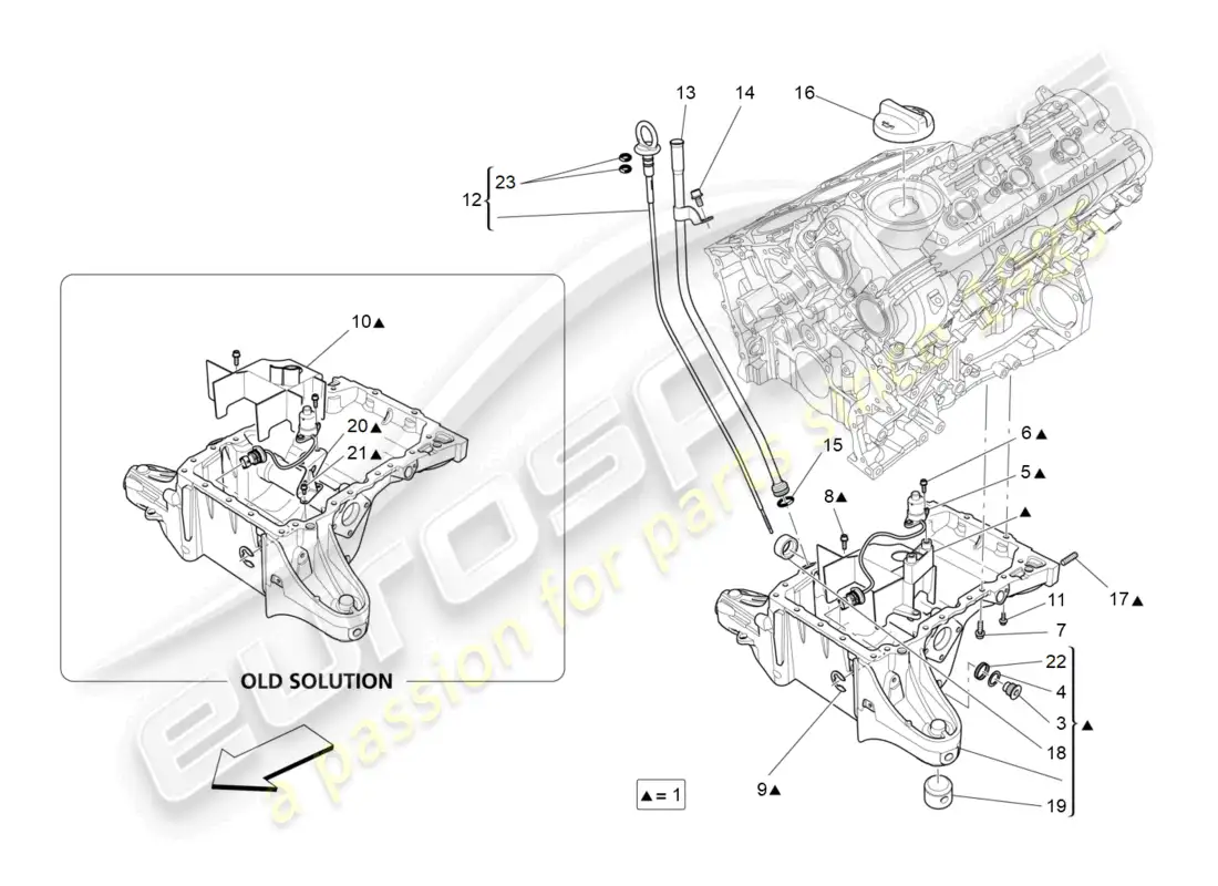 maserati levante zenga (2020) lubrication system: circuit and collection parts diagram