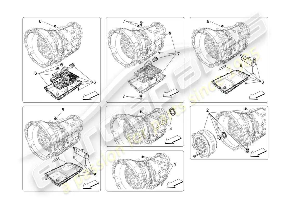 maserati levante zenga (2020) gearbox housings parts diagram