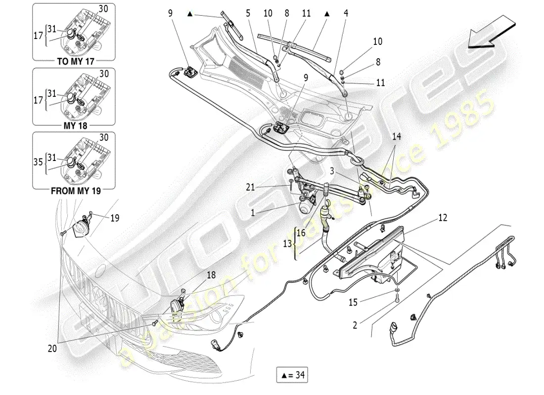 maserati ghibli (2021) external vehicle devices parts diagram