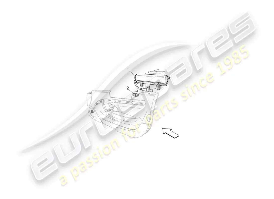 maserati granturismo mc stradale (2012) front side bag system parts diagram