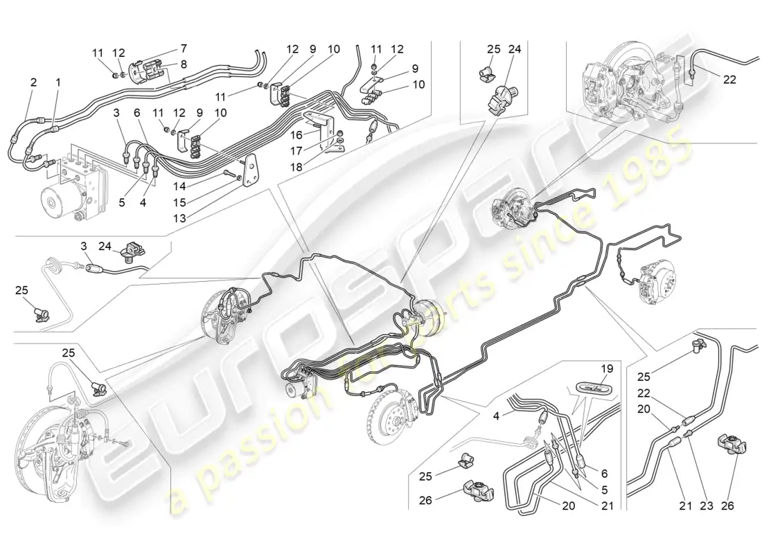 maserati grancabrio mc (2013) lines parts diagram