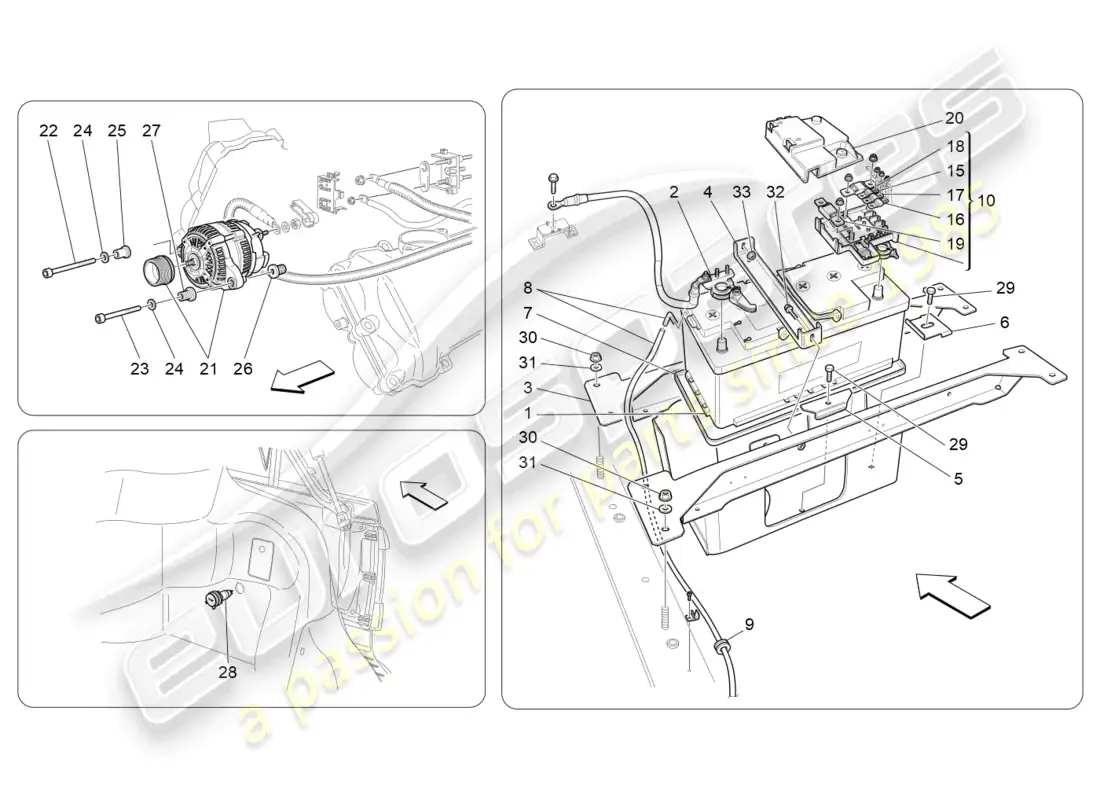 maserati grancabrio mc (2013) energy generation and accumulation parts diagram