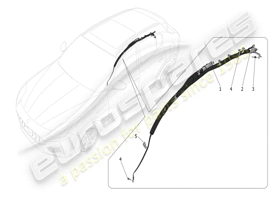 maserati grecale modena (2023) window bag system parts diagram