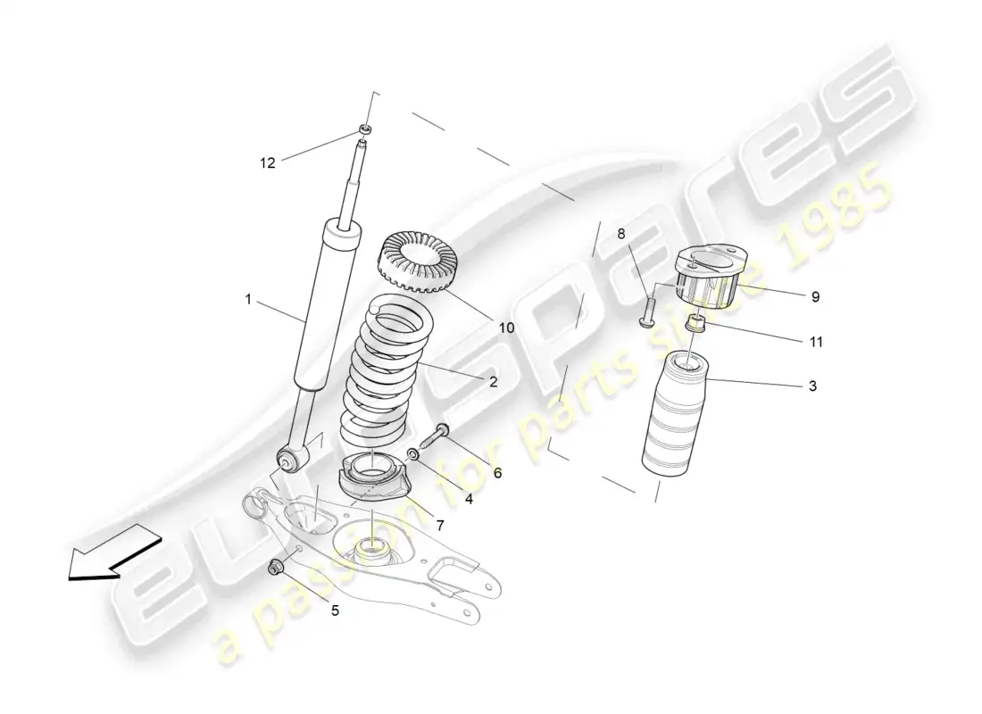 maserati ghibli (2018) rear shock absorber devices parts diagram