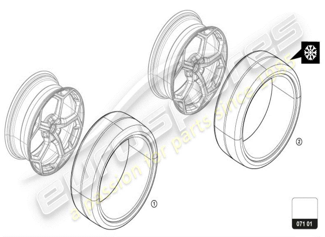 lamborghini accessories (lp600-4 zhong coupe) tyres part diagram