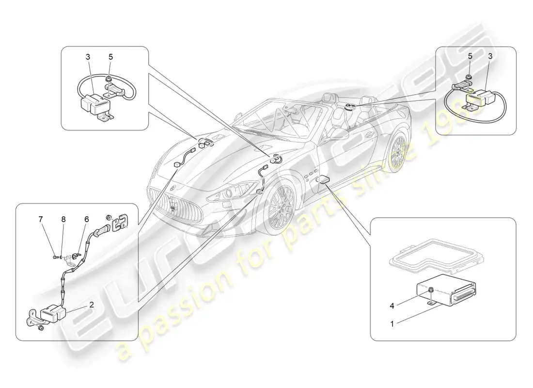 maserati grancabrio mc (2013) electronic control (suspension) parts diagram