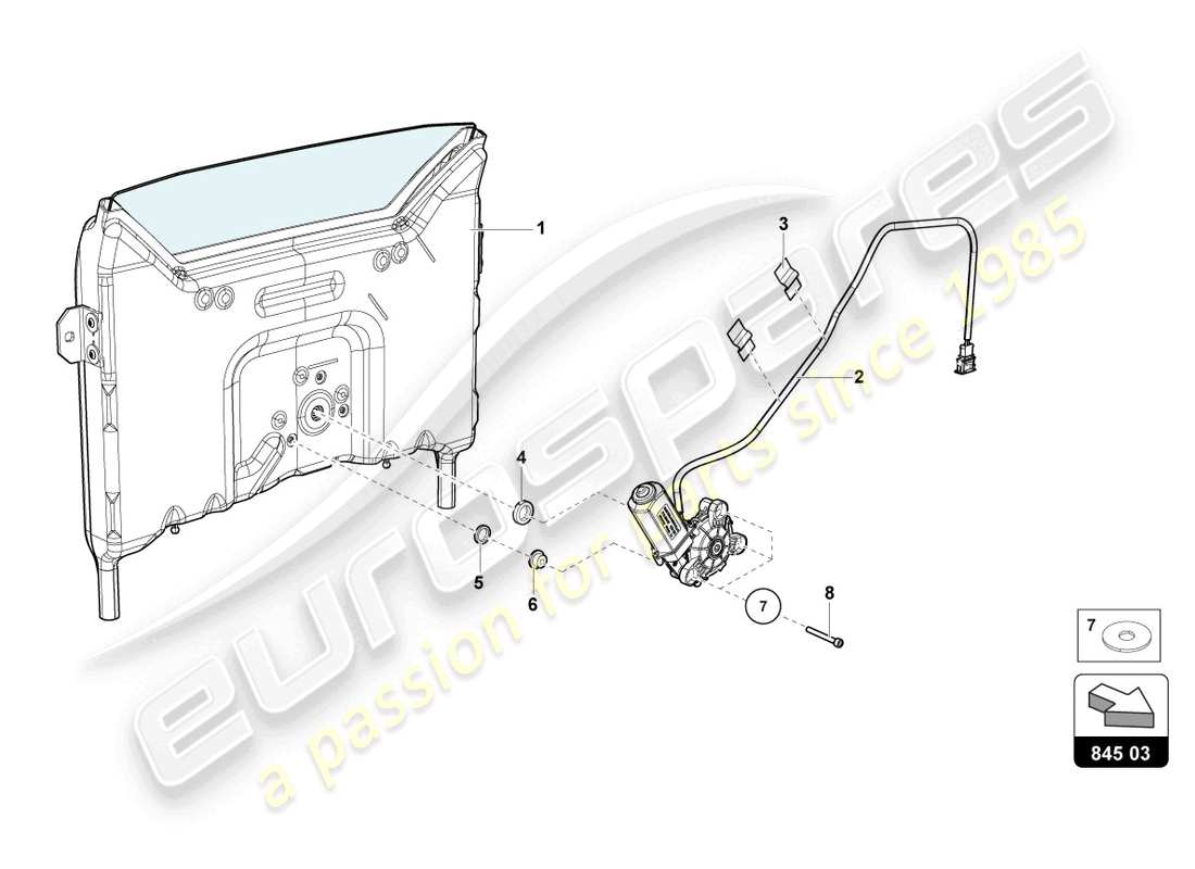 lamborghini lp740-4 s roadster (2018) rear window parts diagram
