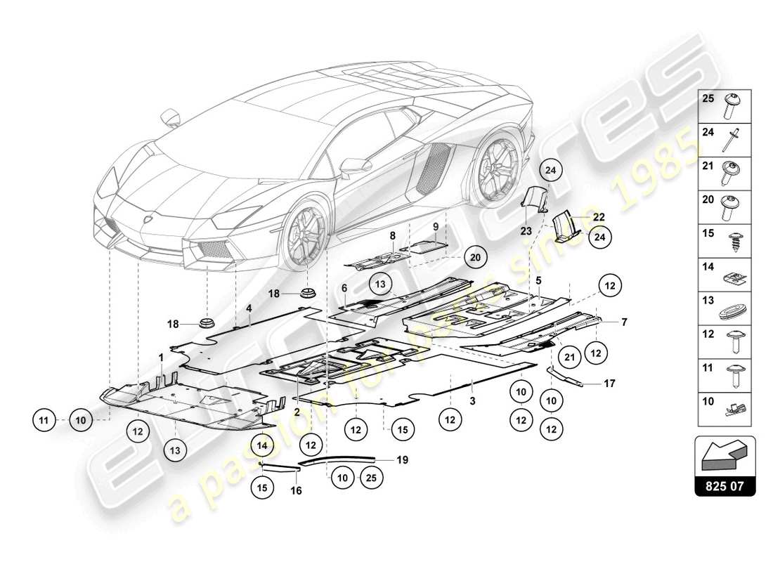 lamborghini lp740-4 s coupe (2019) trim panel for frame lower section part diagram