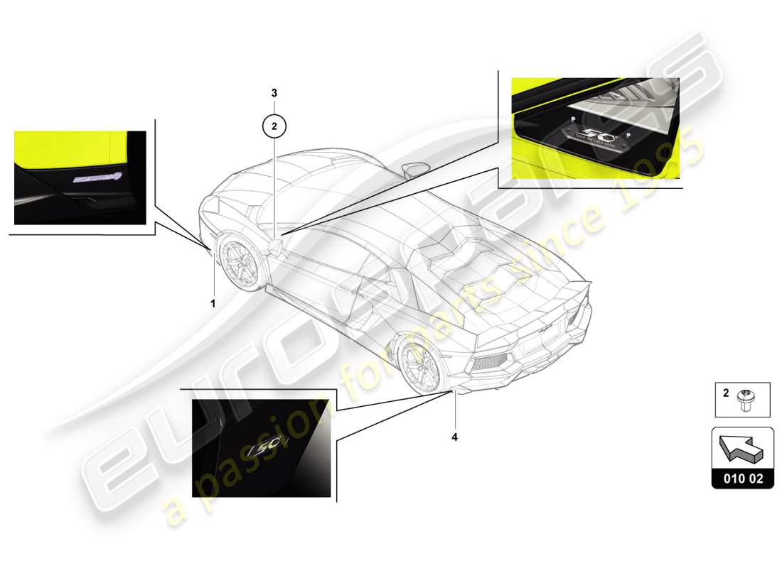 lamborghini 2014 (lp720-4 coupe 50) type plates part diagram