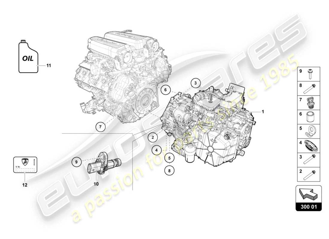 lamborghini 2016 (lp580-2 coupe) automatic gearbox part diagram