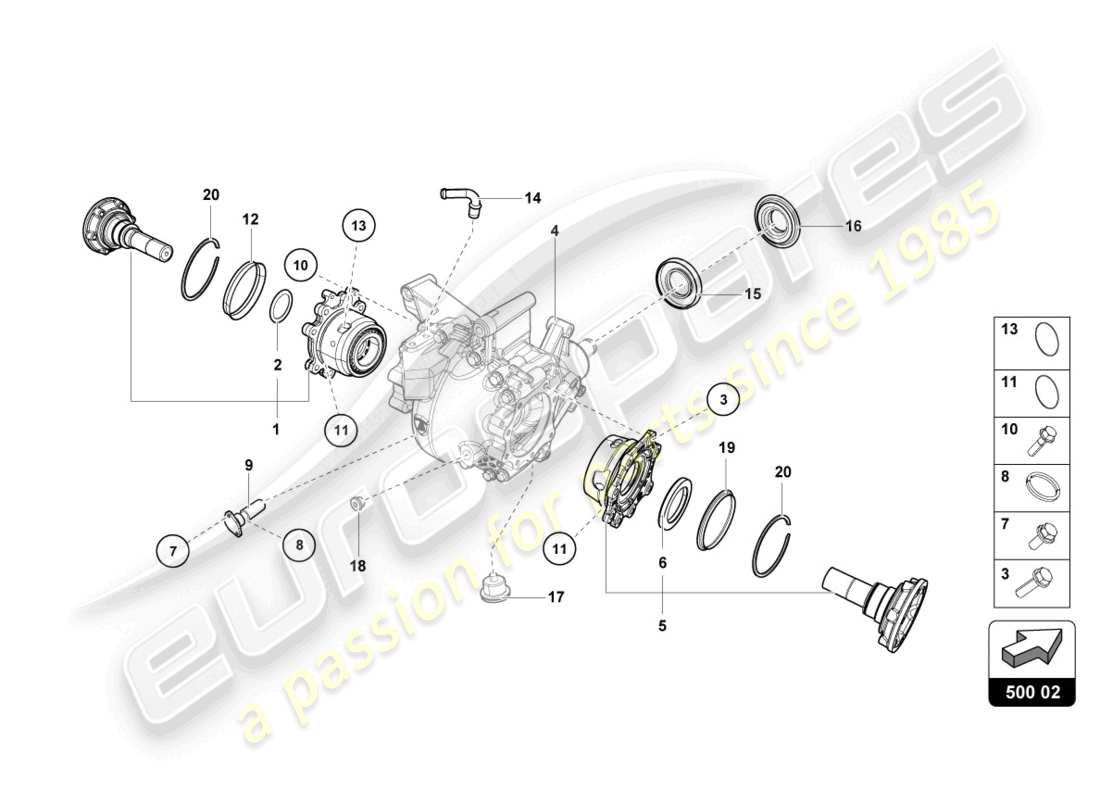 lamborghini lp740-4 s coupe (2018) housing for differential rear part diagram
