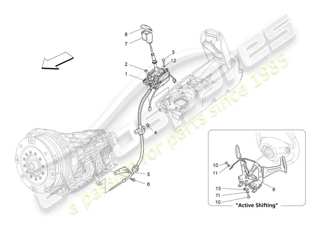 maserati grancabrio mc (2013) driver controls for automatic gearbox parts diagram