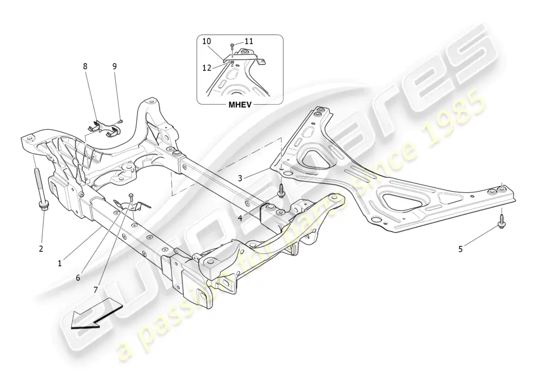 maserati ghibli (2017) front underchassis parts diagram