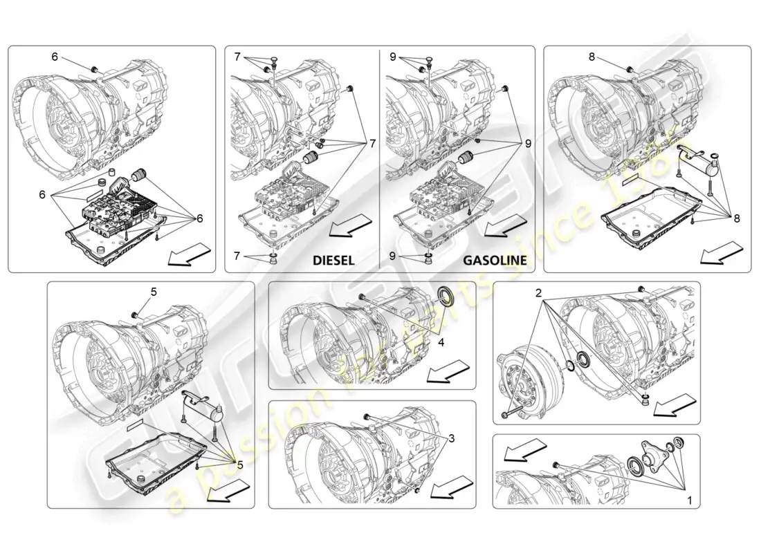 maserati ghibli (2016) gearbox housings parts diagram