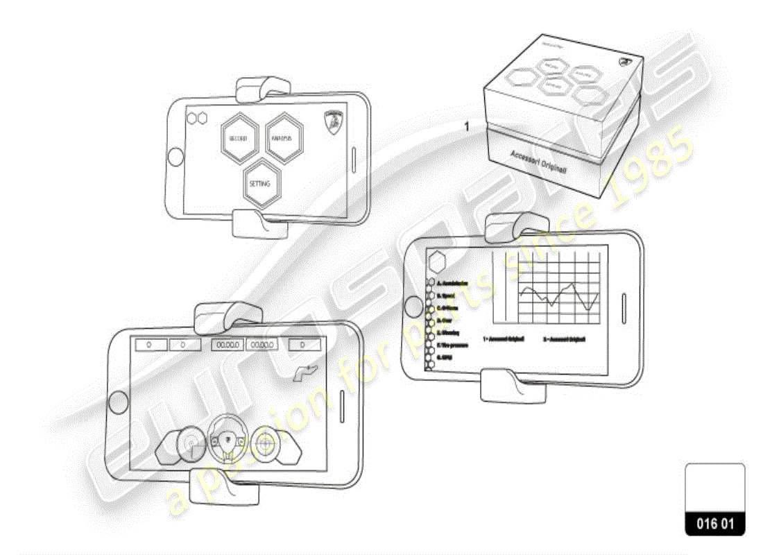 lamborghini accessories (lp610-4 coupe) electrical parts for video recording and telemetry system 'track & play' part diagram