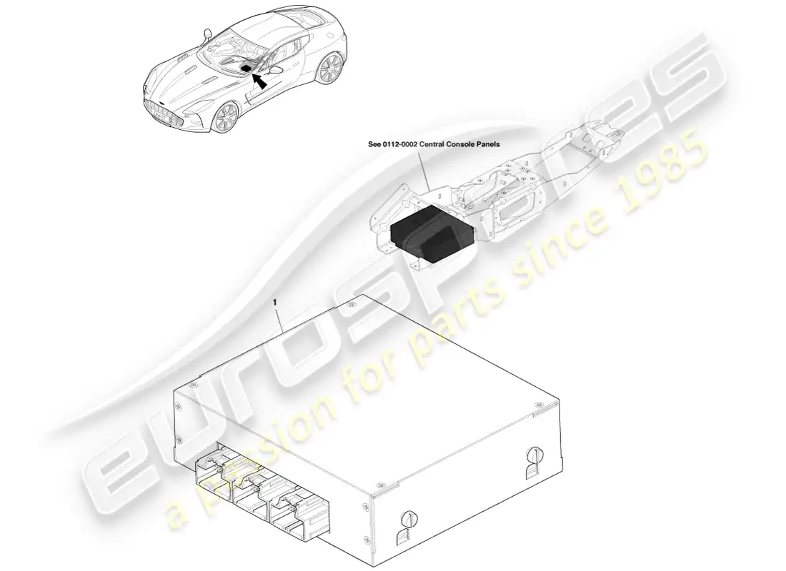 aston martin one-77 (2011) infotainment module parts diagram
