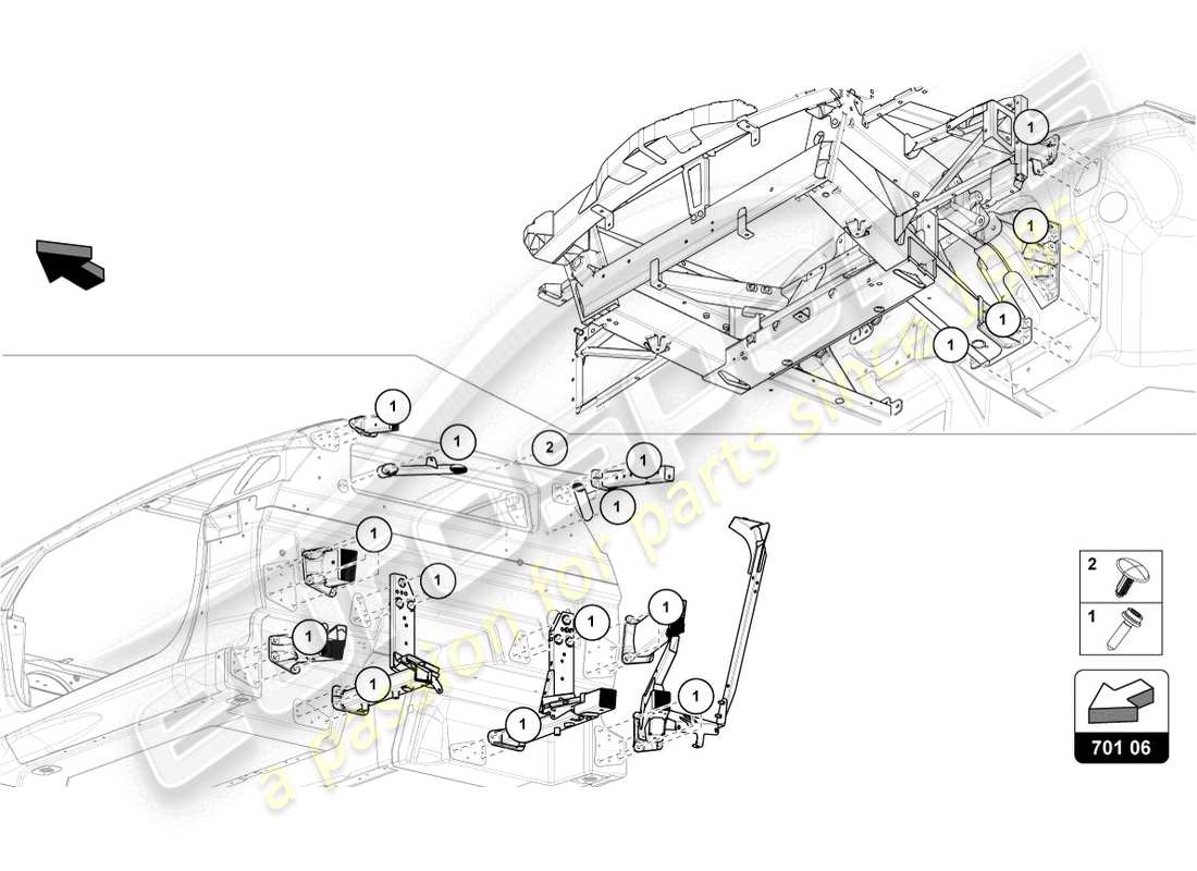 lamborghini 2016 (lp700-4 coupe) fasteners parts diagram