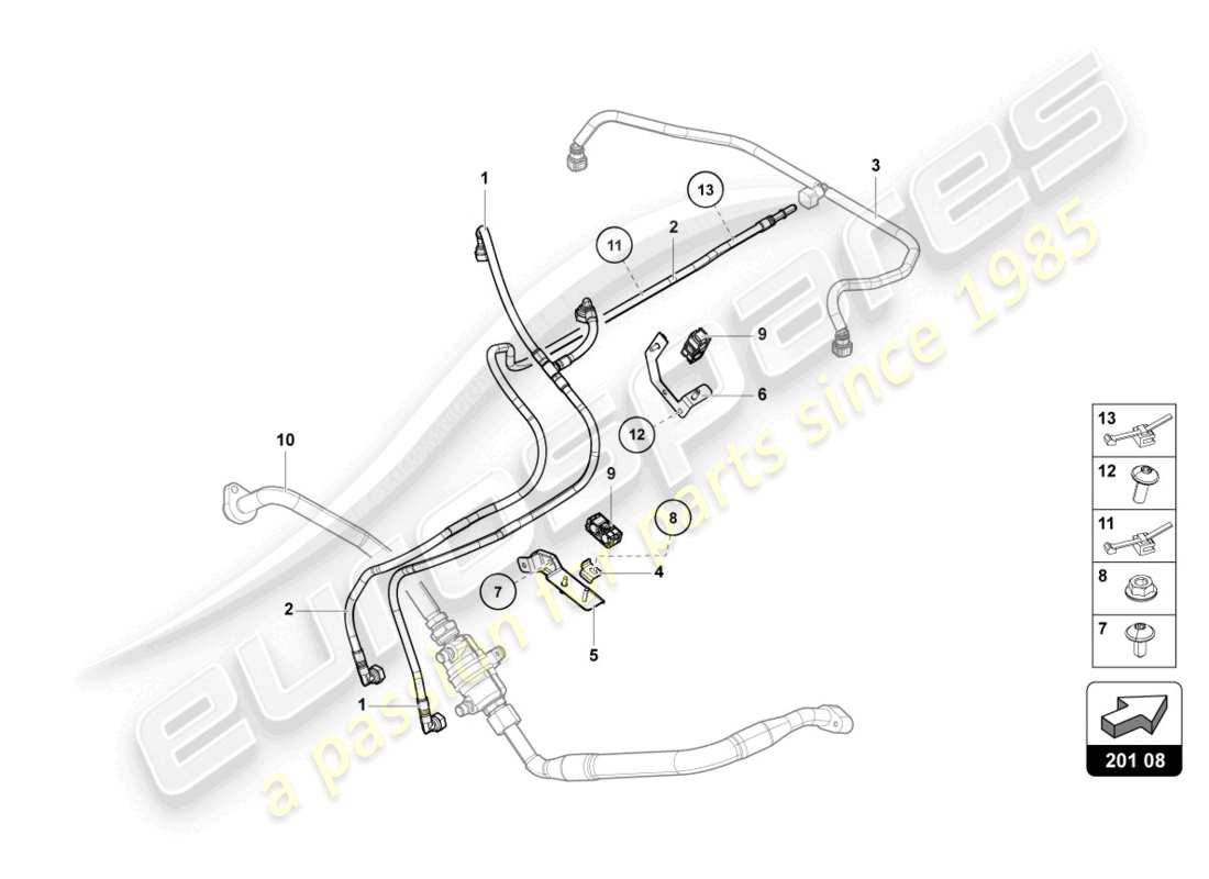 lamborghini 2016 (lp700-4 coupe) fuel line parts diagram