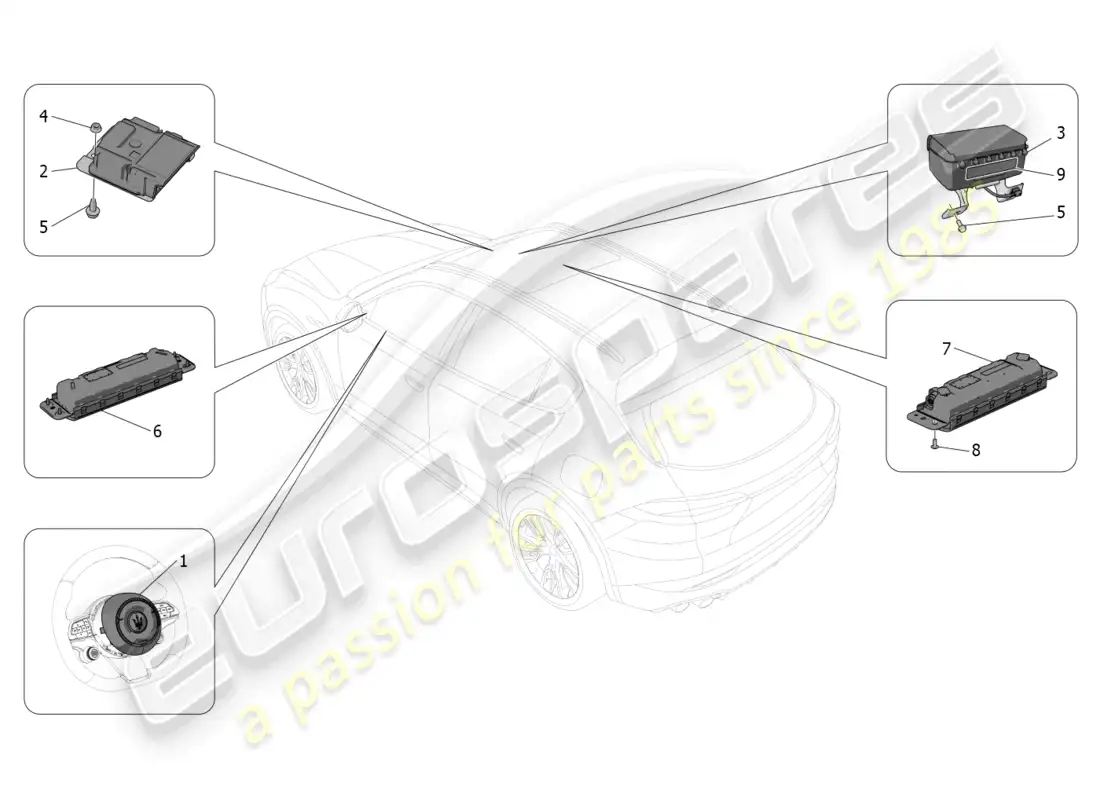 a part diagram from the maserati grecale trofeo (2023) parts catalogue