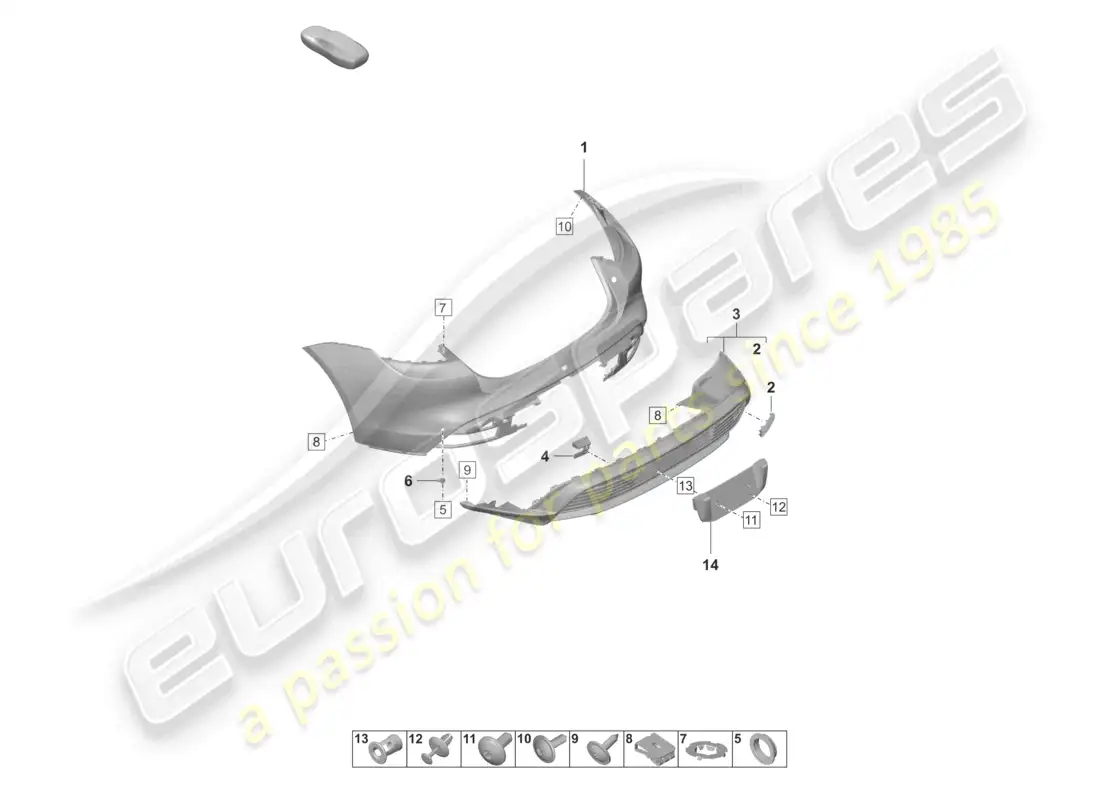 a part diagram from the porsche taycan parts catalogue
