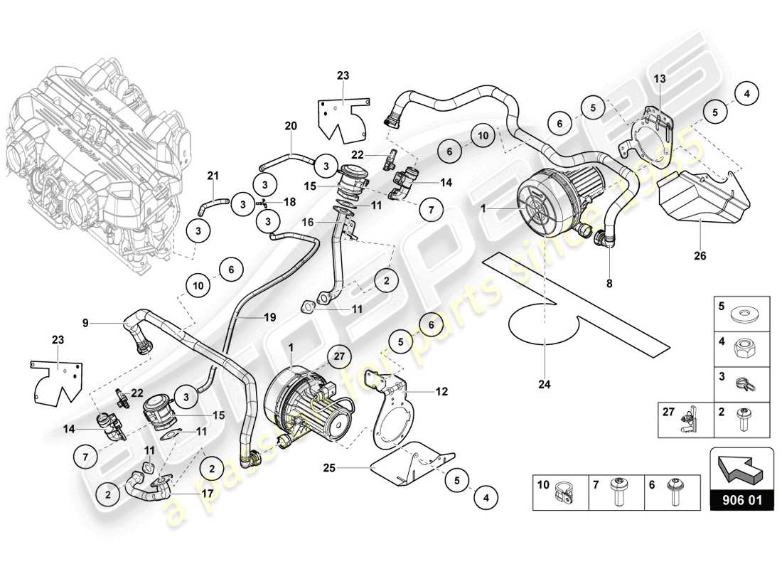 lamborghini 2014 (lp720-4 coupe 50) secondary air pump part diagram