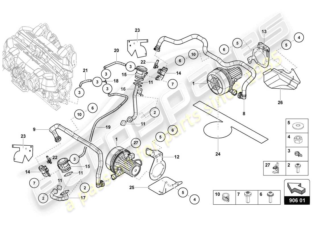 lamborghini lp720-4 coupe 50 (2014) secondary air pump parts diagram
